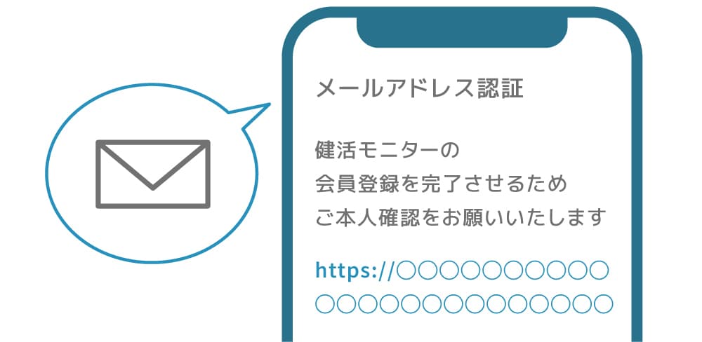 メール認証の確認画面